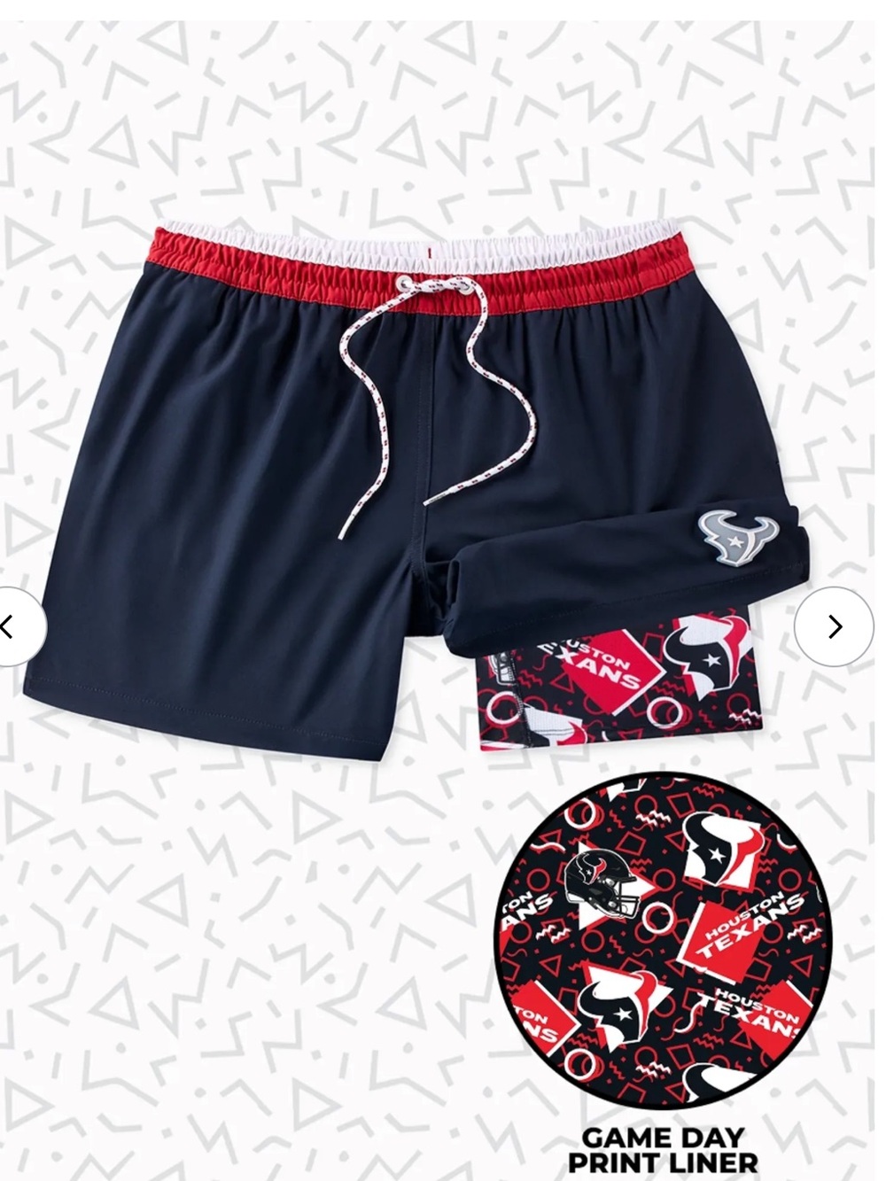 New Chubbies Houston Texans NFL Lined 5.5β Classicβ Swim Trunks Shorts